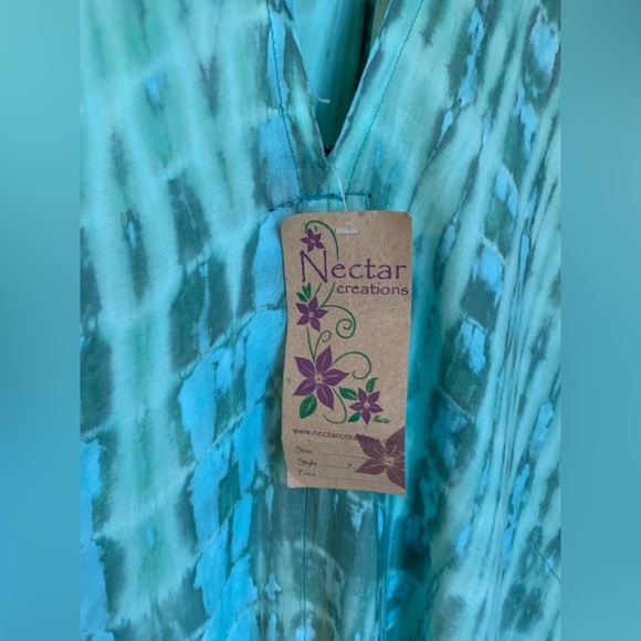 Nectar creations tie dye halter dress resort wear vacation beach handkerchief - Picture 5 of 8